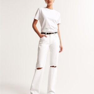 Abercrombie White Distressed Jeans
